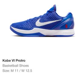 Kobe 6 Dodger blue Size 11.0 Men 