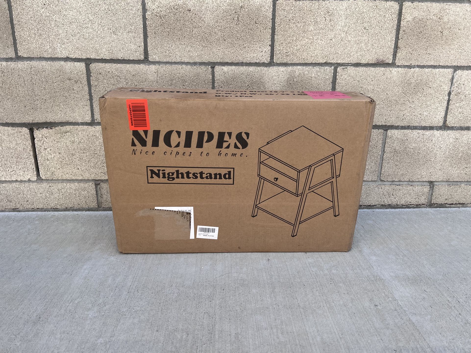 NEW Brown Nightstand w/Drawer & Open Shelf Storage **1 Available**