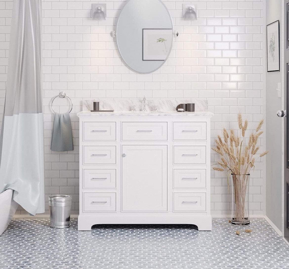 ARIA 42-INCH VANITY WITH CARRARA MARBLE TOP