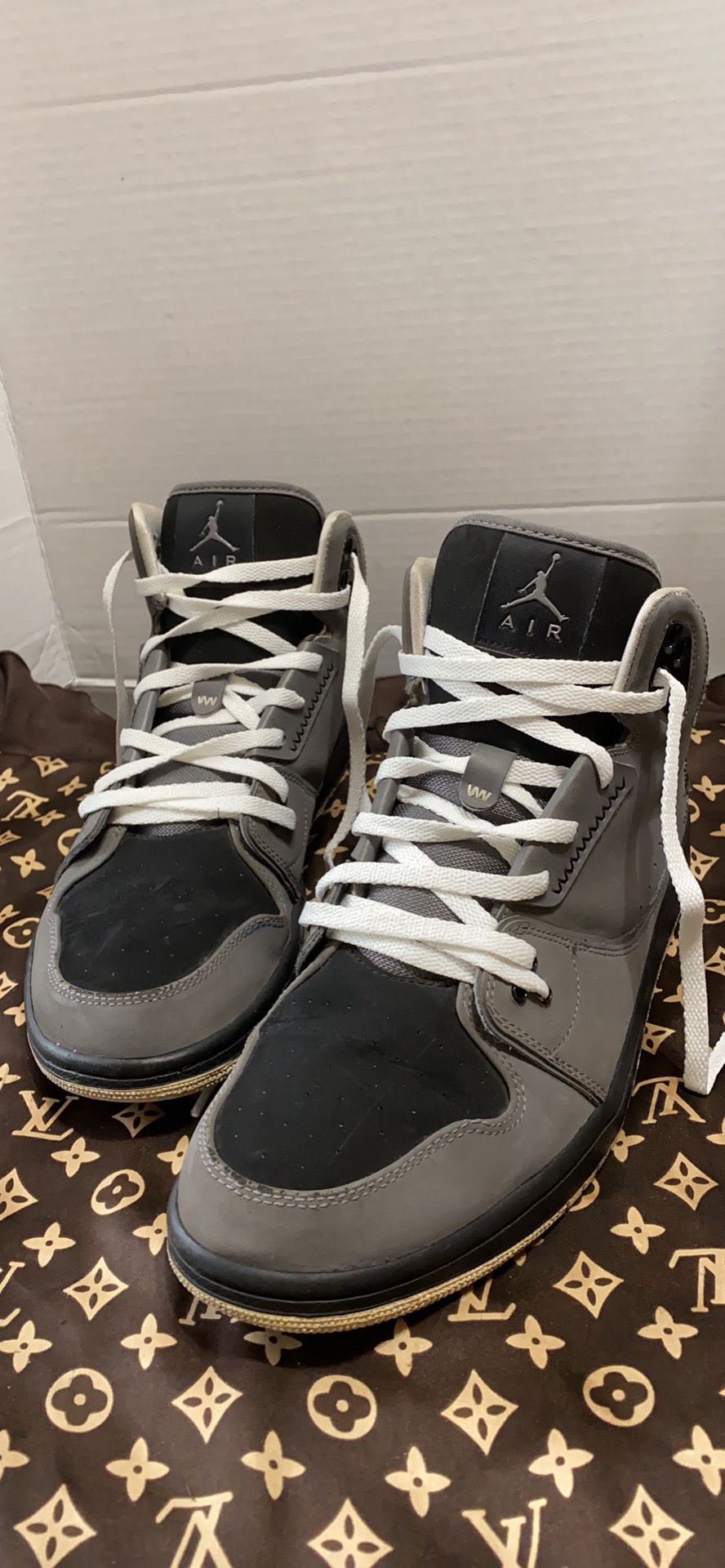 Nike Air Jordan 1 Flight 2 Hi Top Sneakers Grey/Black Size 11