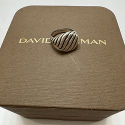 David Yurman Sculpted Cable Pinky Ring in Sterling Silver in 13mm