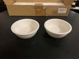 set of 2 ceramic cat small dog feeding bowls 4.3in
