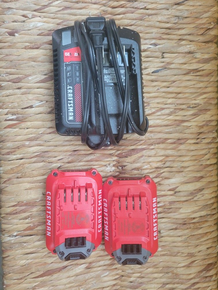 Craftsman Charger And 2 Batteries