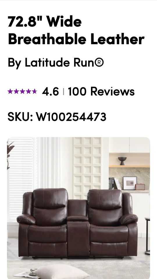 Set of 2 Vegan Leather Theater Recliner Sofas