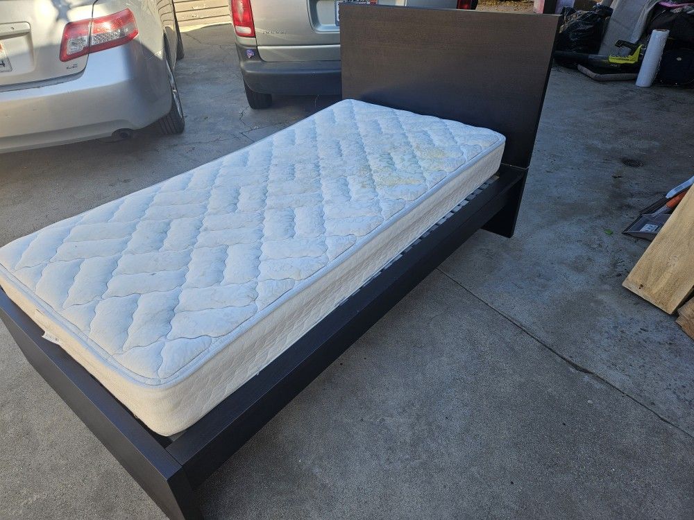 Twin Bed Frame and Mattress Set