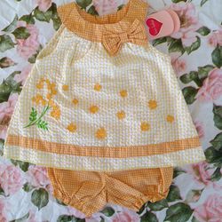 ❤️ NWT 2 Pc. Baby Girl's Sundress Set with Diaper Cover! 🌼  3-6 months! NEW!