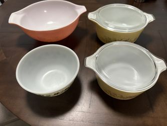 Pyrex Bowl Lot - Gooseberry, Mushrooms & Spring Blossom