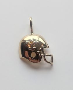New Orleans Saints 1989 NFL .925 Silver Gold Plated Football Helmet Pendent