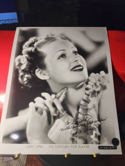JUNE LANG - AUTOGRAPHED SIGNED INSCRIBED 8x10 W/COA