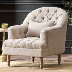 Armchair NEW IN BOX Upholstered Tufted