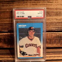 1987 Fleer Will Clark PSA 8 Rookie Card Baseball Card
