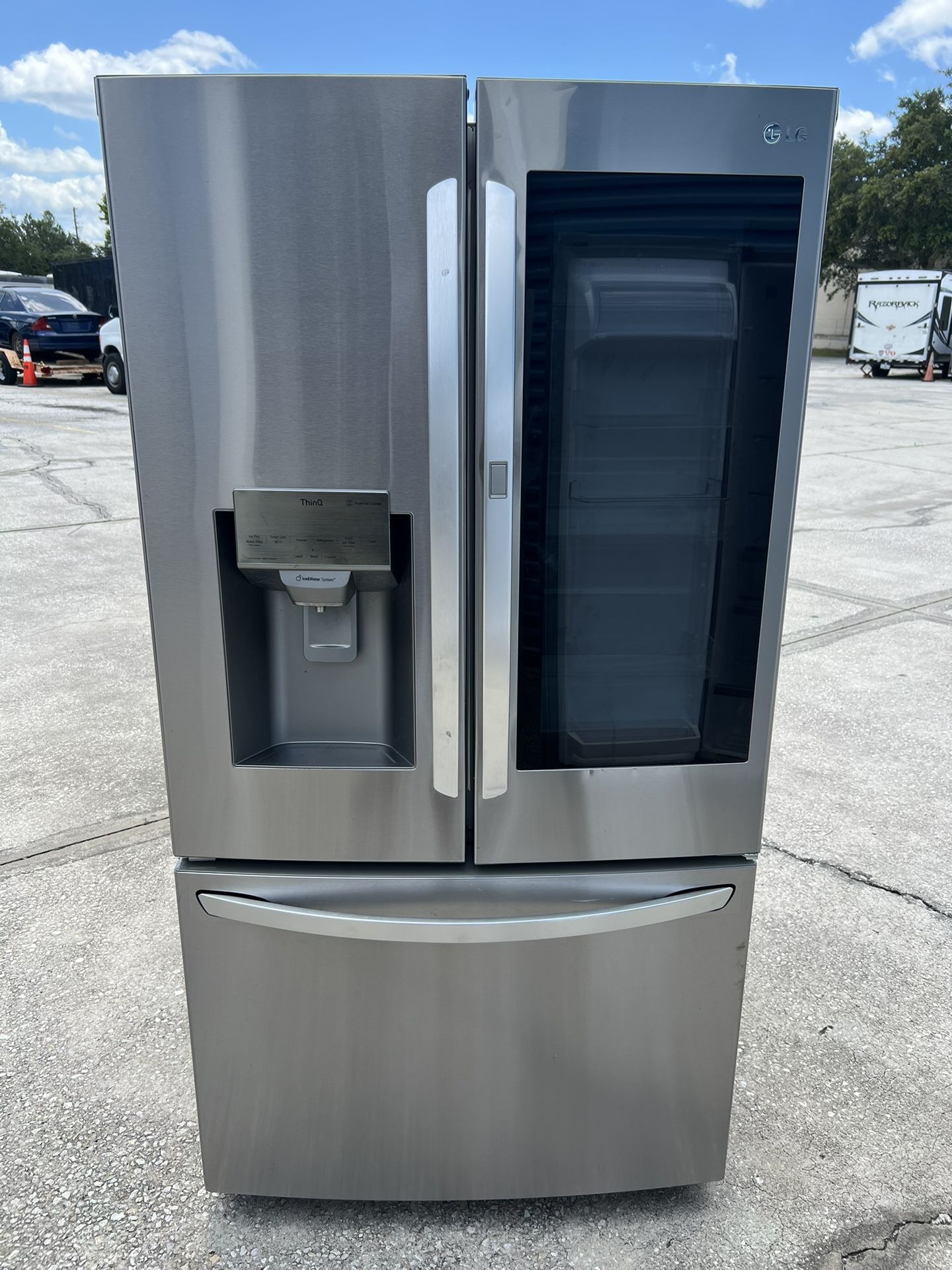LG glass french door refrigerator stainless steel