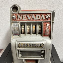 Vintage Metal Las Vegas Nevada Mini Slot Machine 