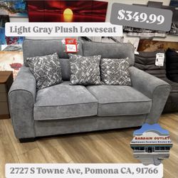 Light Gray Plush Loveseat 