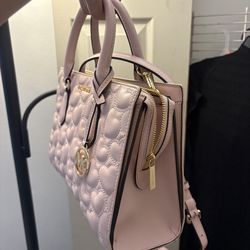Michael Kors Pink Quilted Heart Satchel – Crossbody Purse – Like New