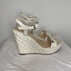 Guess White Heels Size 10