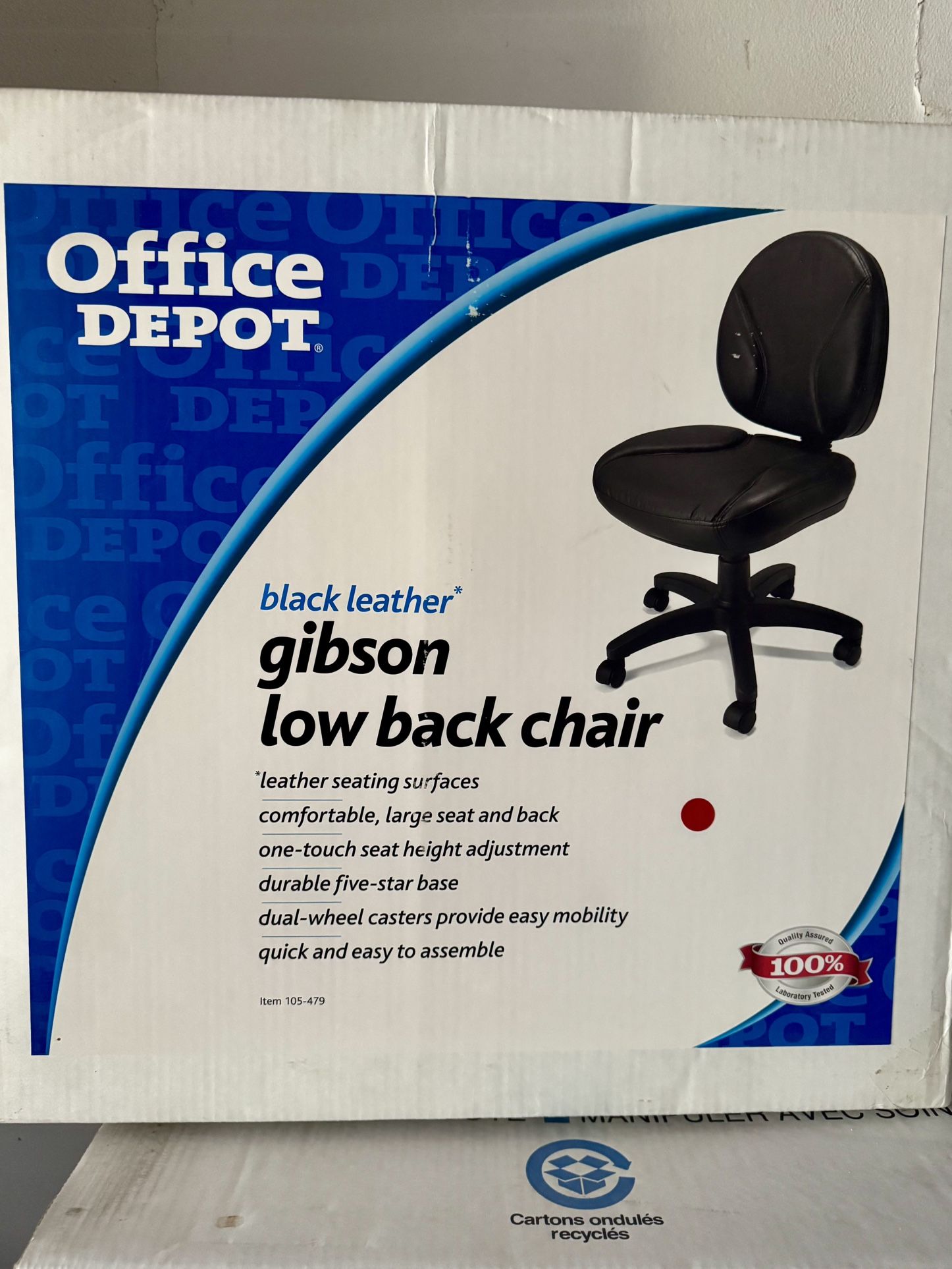 Black Leather Office Chair - BRAND NEW IN BOX *MakeAnOffer*
