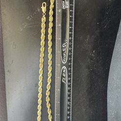 14k Gold Rope 6 mm 22 Inches