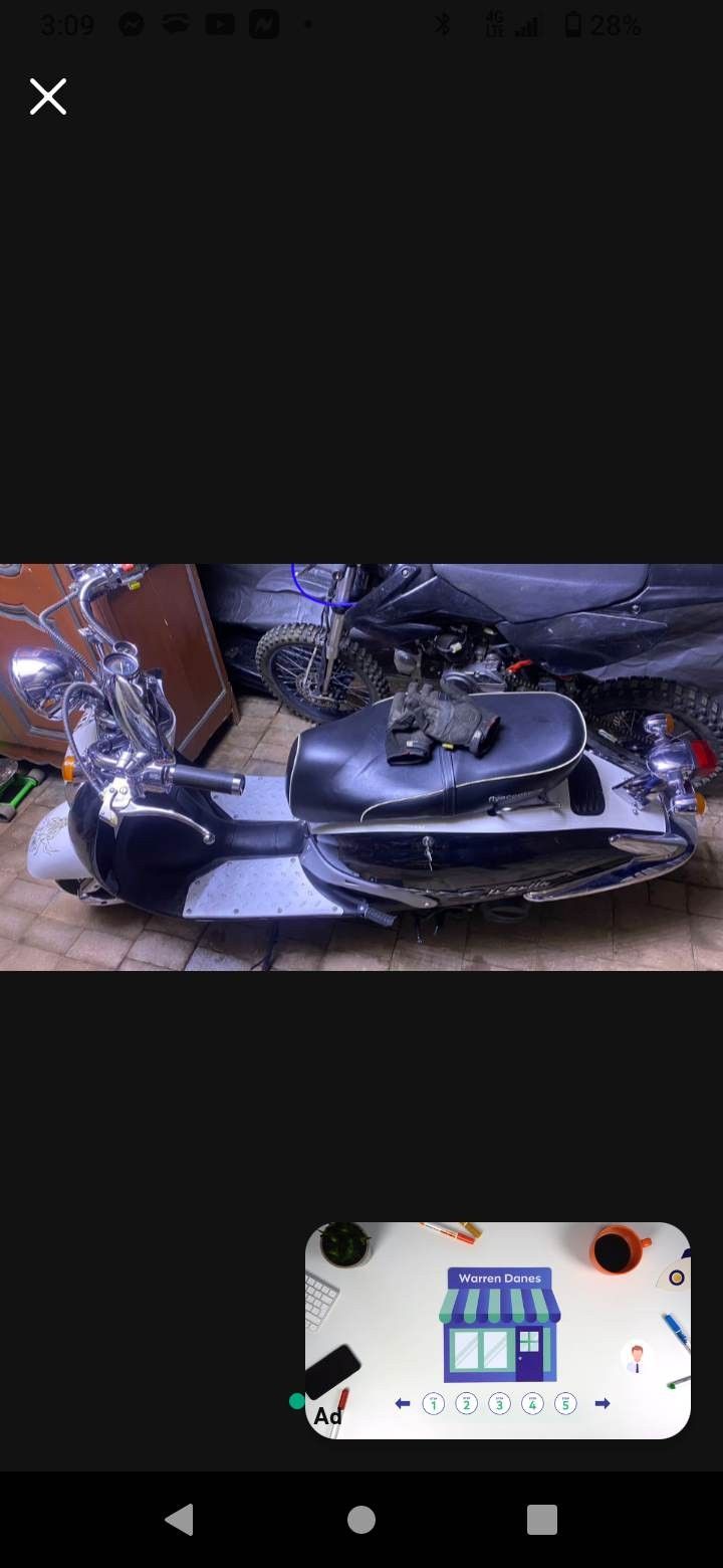 150cc Il Bello II scooter Frame All Parts Included Assembly required