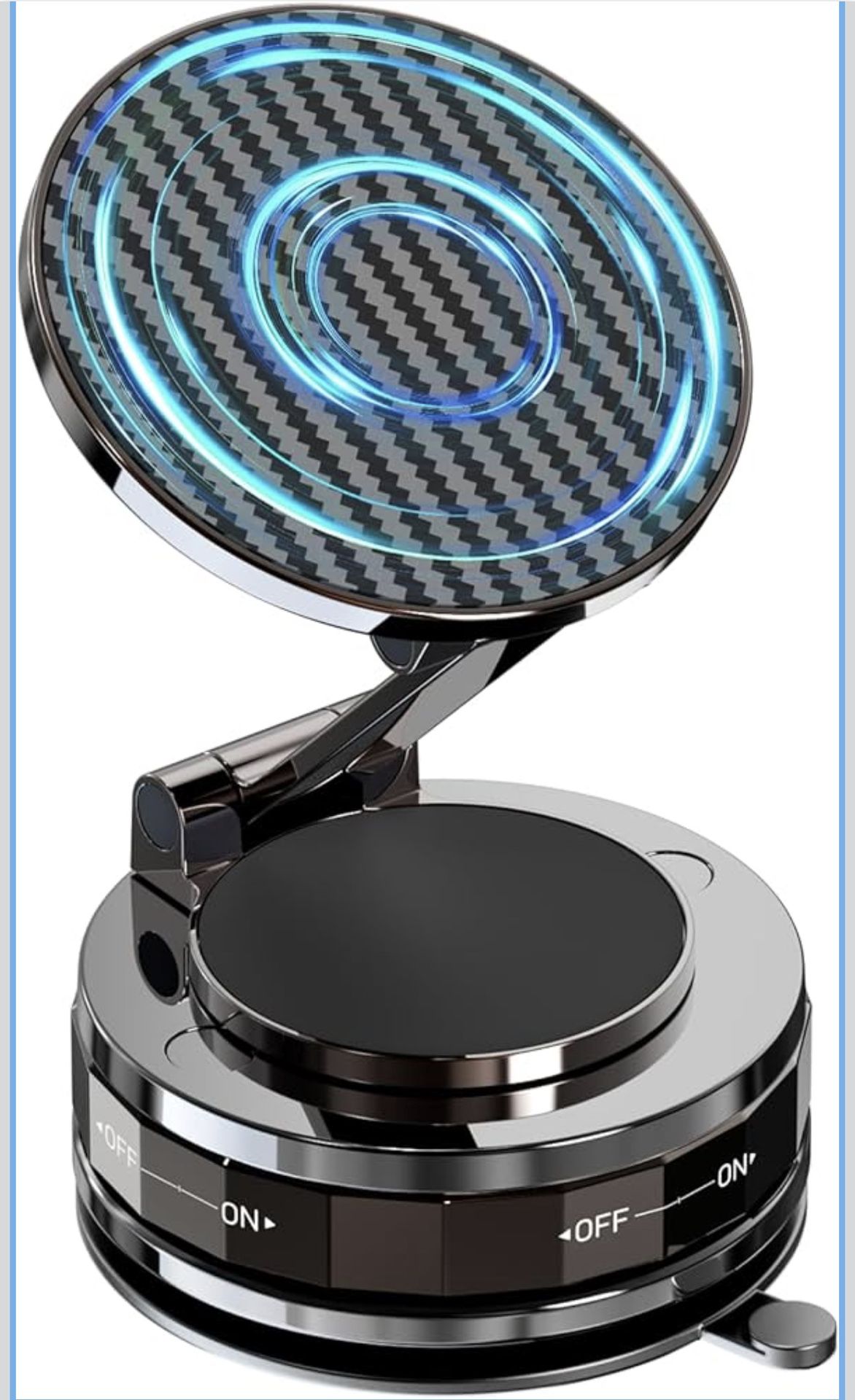 Phone Holders for Your Car, Compatible with MagSafe, Ultra Vacuum Suction Cup Mount, 360° Rotation, Car Phone Holder Compatible with All Models, Carbo