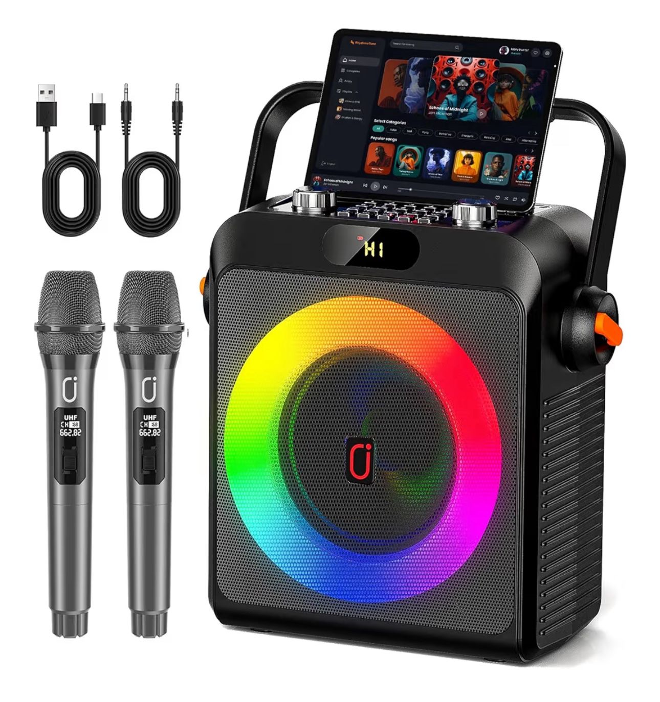 Karaoke Machine With 2 Wireless Microphones