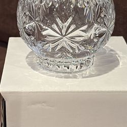 PartyLite Vintage Etched Cut Crystal Glass Votive Holder