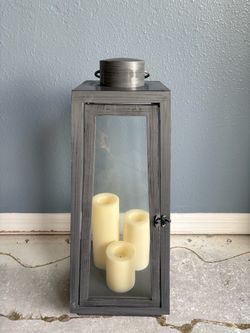 Large Decorative Lantern with Pillar Candles