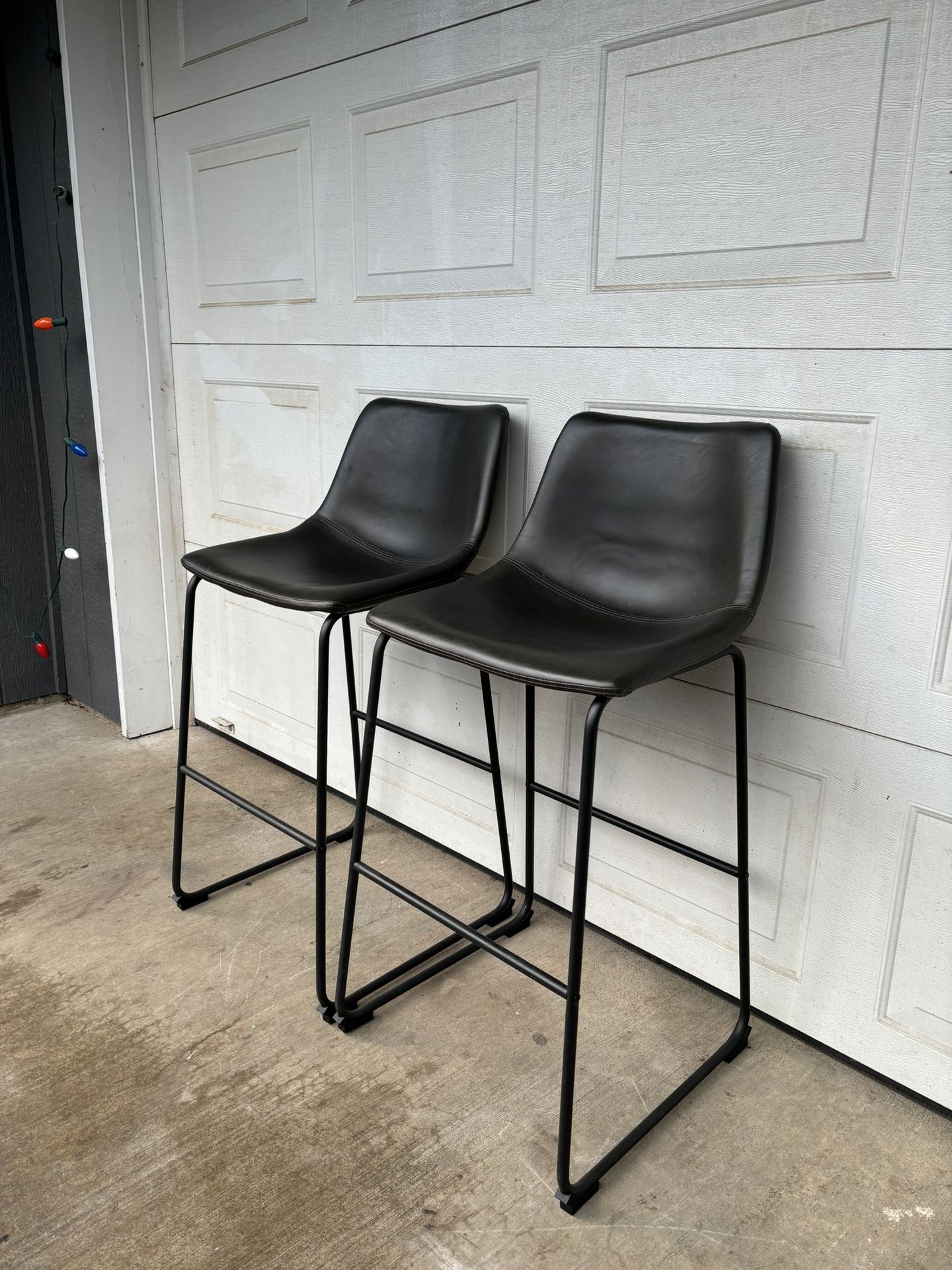 Modern Charcoal Gray Counter Height Bar Stools Set of 2 •FREE DELIVERY•