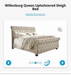 Cream Tufted Bed