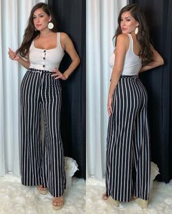 New striped flare pants