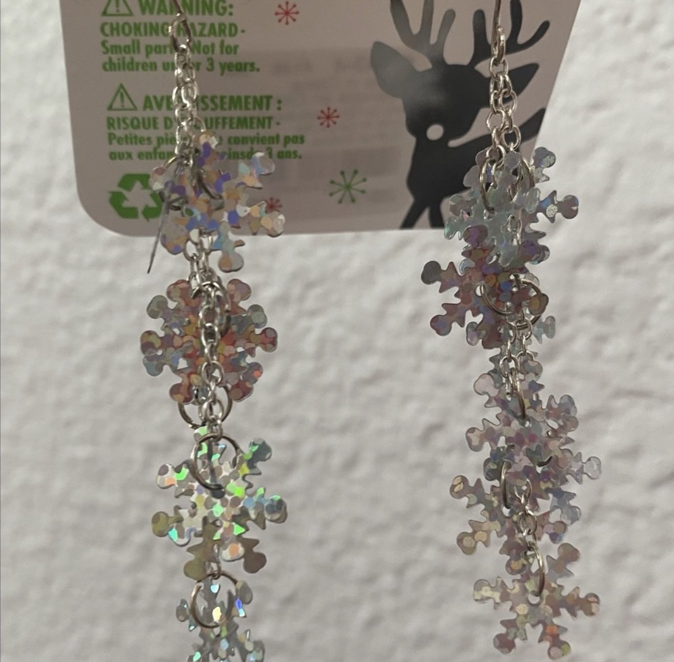 Claire’s Snowflake Dangling Earrings