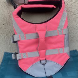 Dog Life Jacket For Swimming With Reflective Straps 