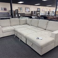 Sleeper Sectional & Storage Chaise. 🚚WE DELIVER🚚