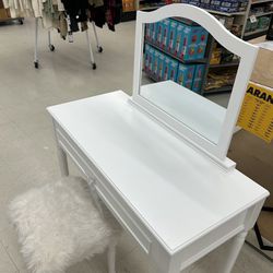 3 PC White Vanity Set , Single Mirror 