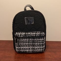 Badgley Mischka Big Diamond Quilted Nulon Backpack W/ Studs