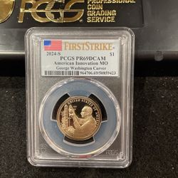 2024 S Gem Proof American Innovation George Washington Carver Quarter Graded At PR69 A-5