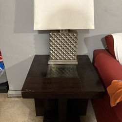 2 End Tables With Lamp , & Middle Table