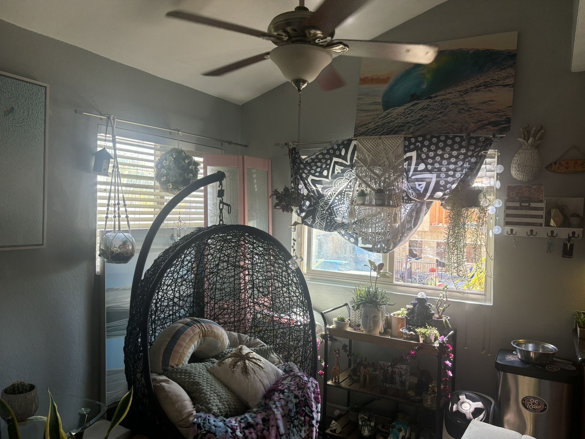 Hanging Egg Chair With Stand And Cushion