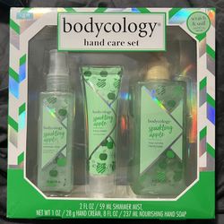 Bodycology 3 Piece Hand Care Set in Sparkling Apple Hand Cream Soap Shimmer Mist