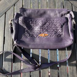 Vintage Elliott Luca Woven Leather Crossbody Purse