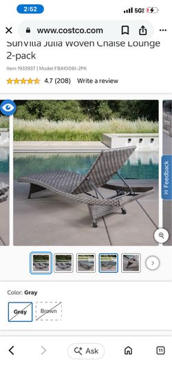 Patio furniture, lounge chairs