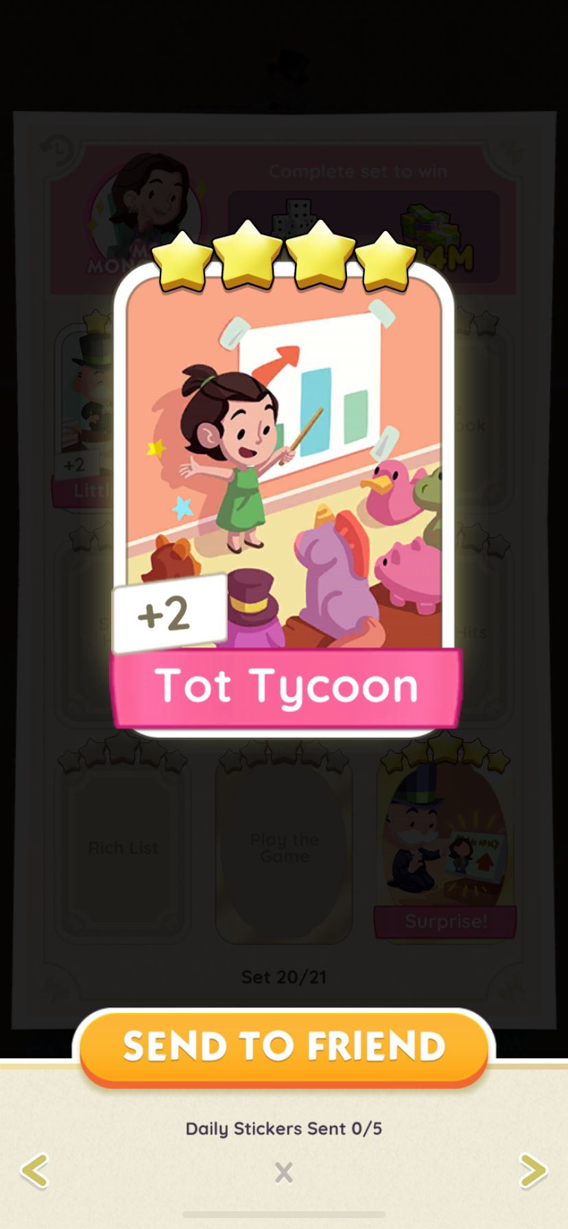 Monopoly go 4-star Sticker (Tot tycoon)