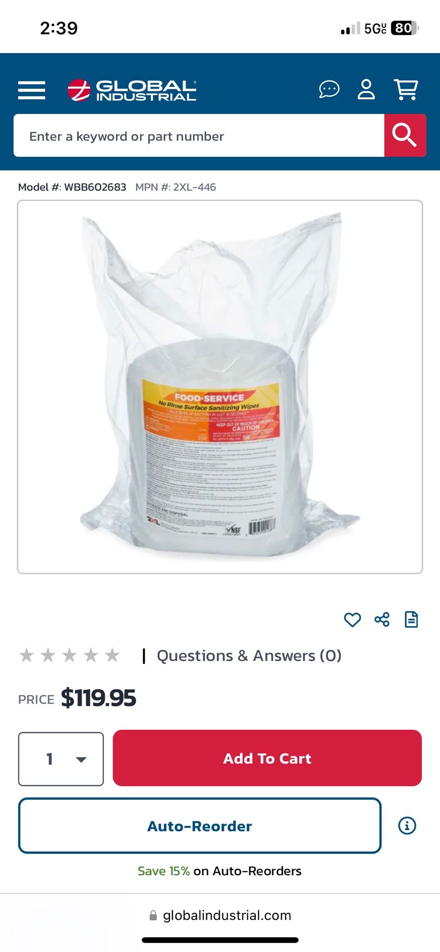 Sanitize Wipes Restaurant Grade