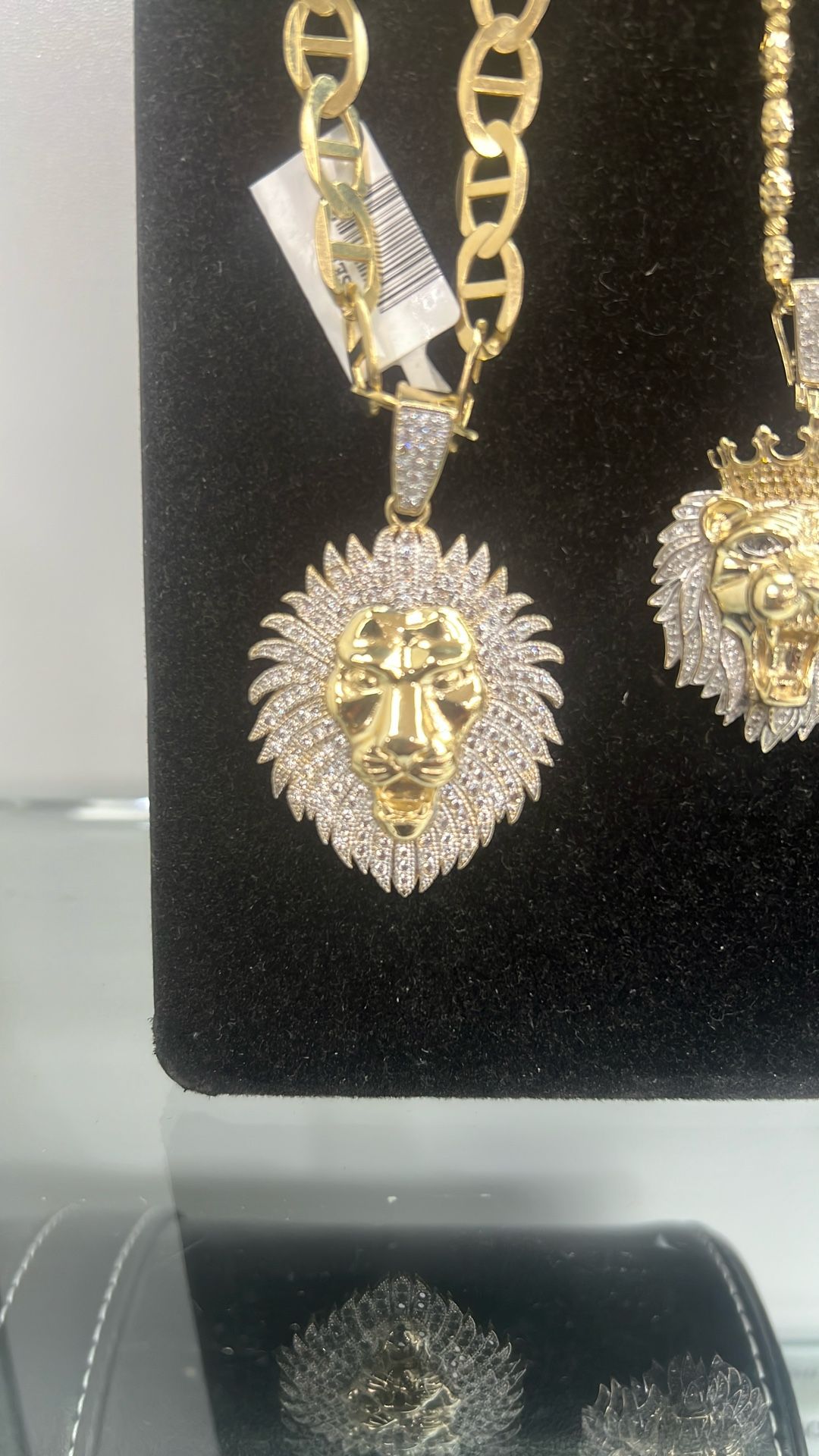 14KT TT CZ LION PENDANT 