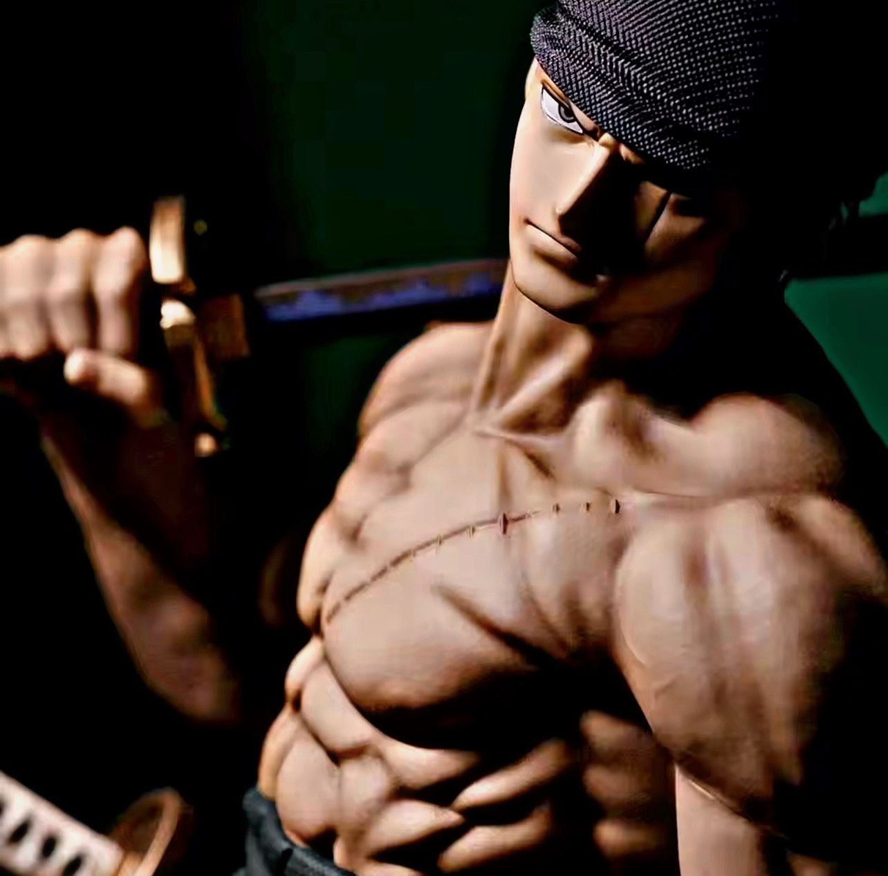 One Piece Anime Large 50cm Five-Headed Eagle Carrying Knife Domineering Zoro Collectible Statue Model Figure Ornament Gifts