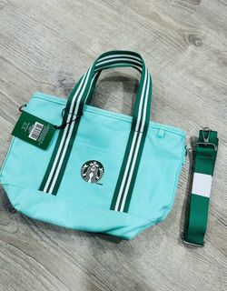 Starbucks teal mini tote bag