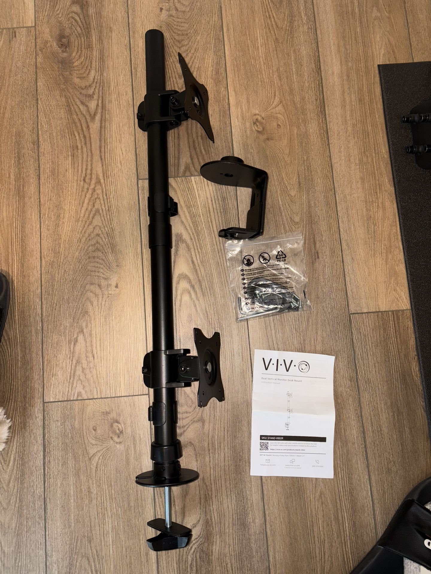 VIVO Dual Monitor Desk Mount (STAND-V002R) – Stacked, Fits up to 34" Monitors