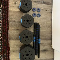 Complete Weight Set | Adjustable Bar & Dumbbells | 24 Pieces | Mint Condition