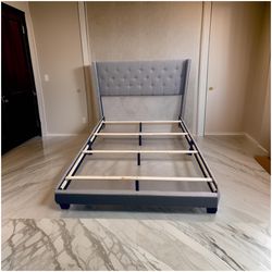 Gray Queen Size Bed Frame 