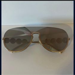 Versace Aviator Sunglasses Gold Frame Mirror Lens